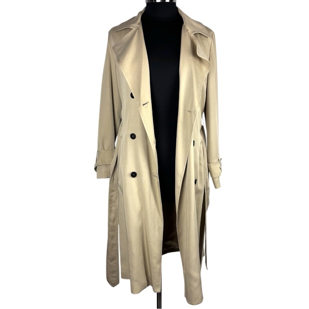 Ba&Sh Zurich Lady Double Breasted Sable Tan Belted Trench Coat View 5